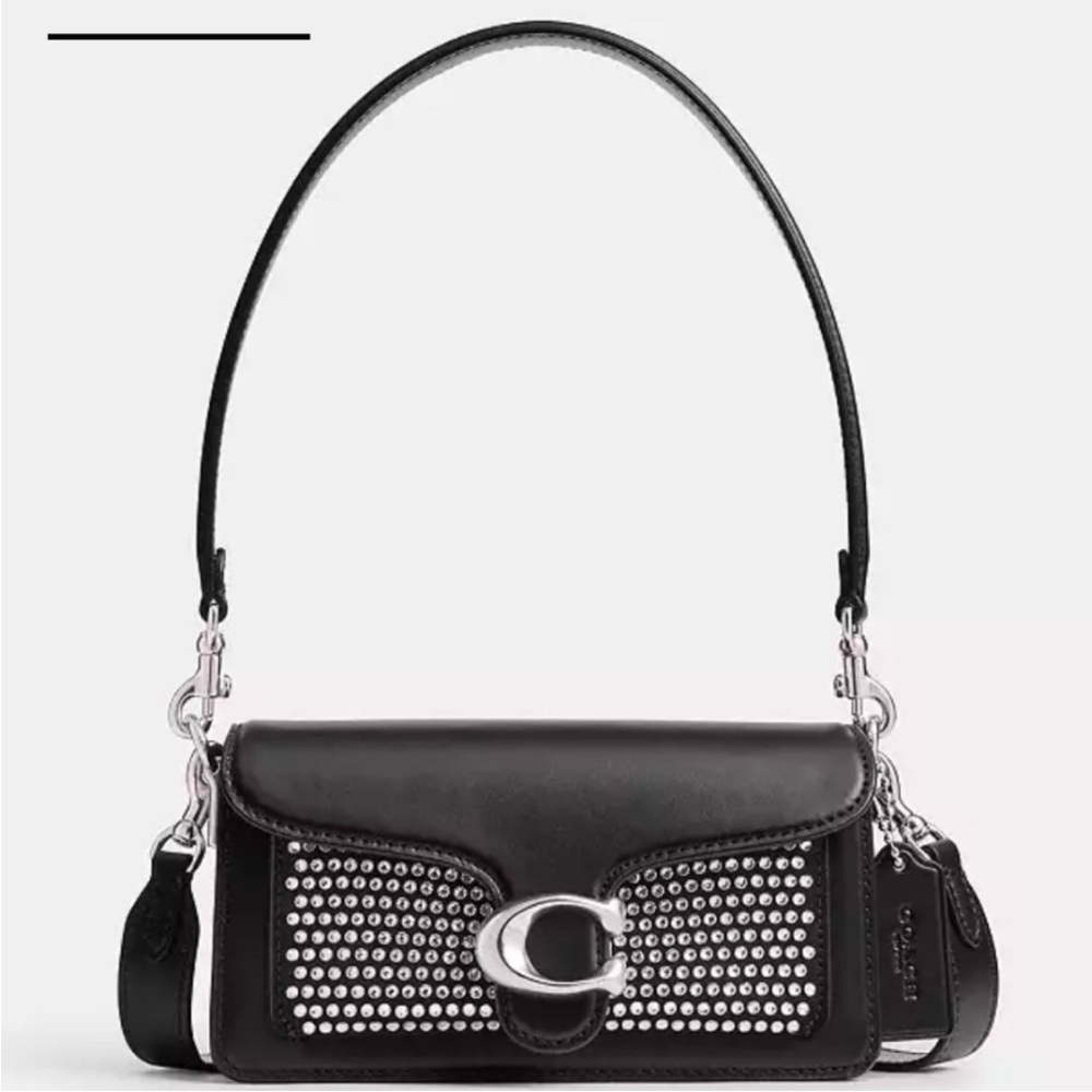 Coach Black Studded Leather Crossbody with Silver Hardware
